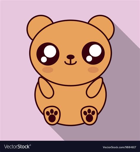 Kawaii Bear Con Cute Animal Graphic Royalty Free Vector