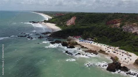 Vid O Stock Praia Paisagem Paradis Aca Tropical Ver O Tambaba Nordeste Para Ba Naturista