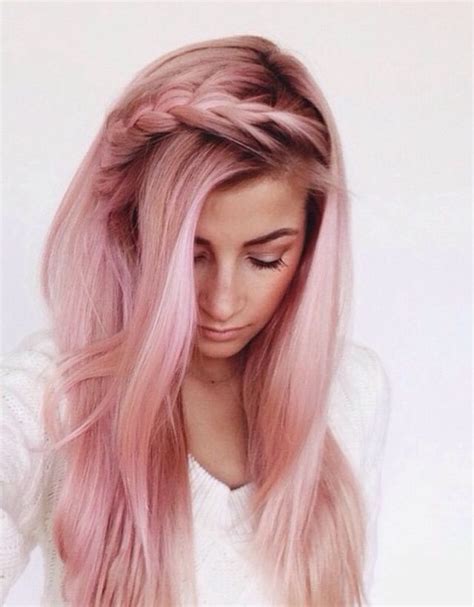 Pink Hair With Braid Pretty Coloredhair Hair Color Pastel Dye My