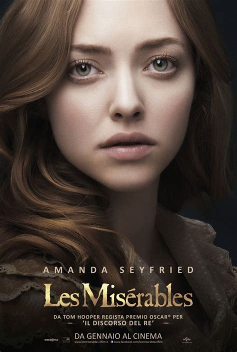 Les Mis Rables Il Character Poster Italiano Con Amanda Seyfried Nel Ruolo Di Cosette