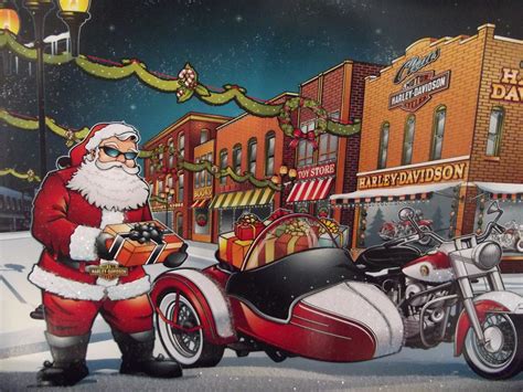 Motoblogn Santa Rides A Motorcycle Christmas Card Collection