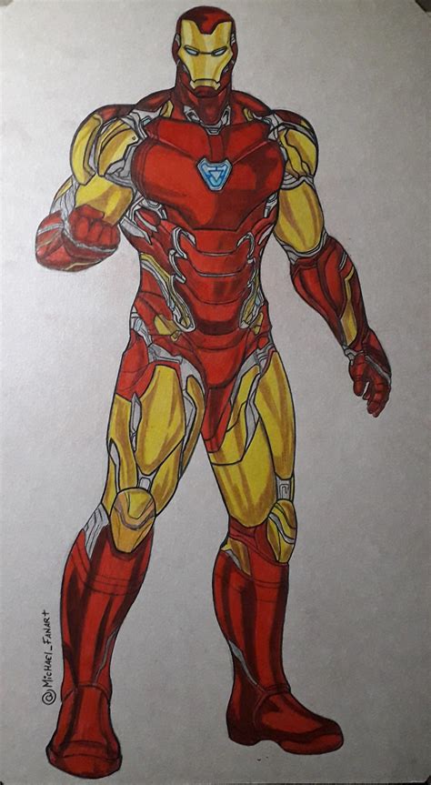 How To Draw Iron Man From Avengers Endgame Printable Step By Step Images