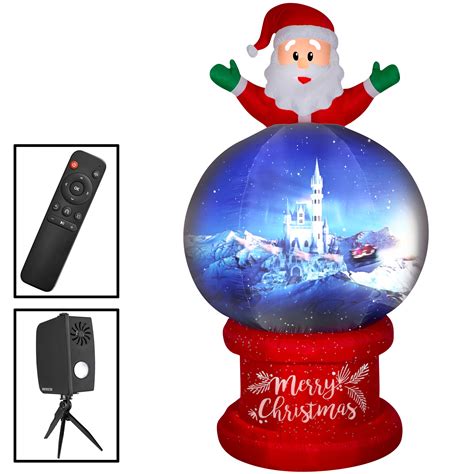 gemmy living projection christmas airblown inflatable santa on globe 9 ft tall multicolored