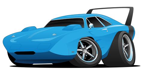 Classic American Muscle Car Hot Rod Cartoon Vector Illustration 373274