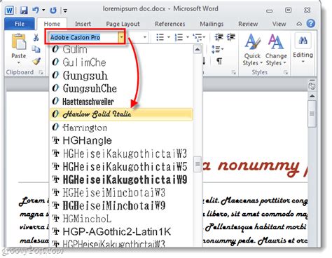 Microsoft Word Font Styles Goodviva