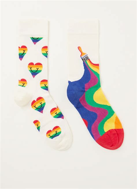 Happy Socks Pride Sokken In 2 Pack Tbox Multicolor De Bijenkorf