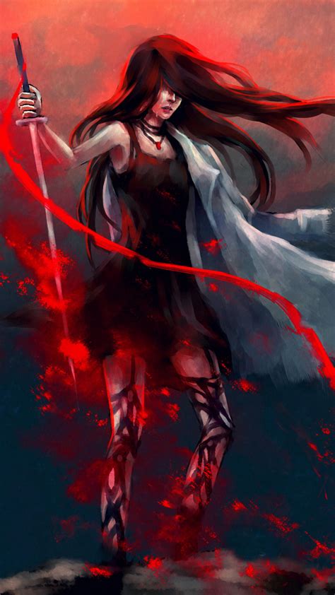 2160x3840 Anime Girl Katana Warrior With Sword Sony Xperia Xxzz5