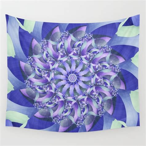 Ever Expanding Mandala In Blue And Purple Wall Tapestry Purple Tapestry