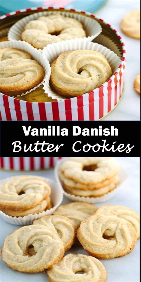 Brush cookies with egg wash; #Best #Dessert #Vanilla #Danish #Butter #Cookies - Recipe ...