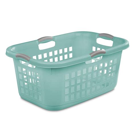 Sterilite Ultra 2 Bushel Plastic Stackable Clothes Laundry Basket Aqua