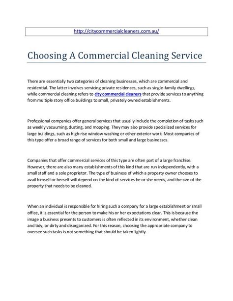 Choosing A Commercial Cleaning Service