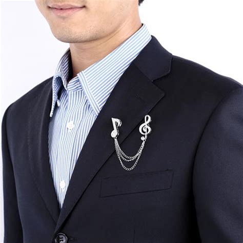 Silver Gold Chain Tassels Suit Brooch Lapel Pin Neck Collar Tip Mens Brooch Pin EBay Men S