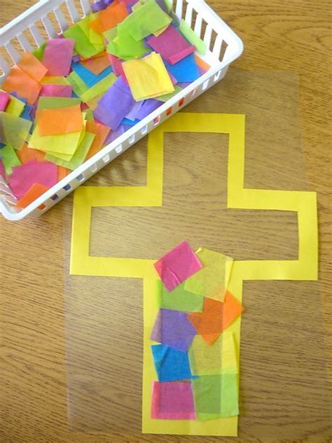 Stained Glass Cross Easter Preschool Sunday School Crafts Cross Crafts