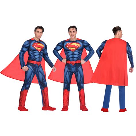 Adults Classic Superman Fancy Dress Superhero Costume Dc Comic Book Day Mens Ebay