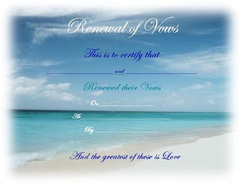 Vow Renewal Certificates Wedding Renewal Vows Vows Vow Renewal Beach