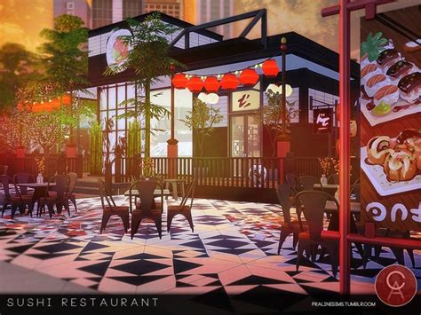 Sushi Restaurant The Sims 4 Catalog The Sims 4 Lots Sims Sushi