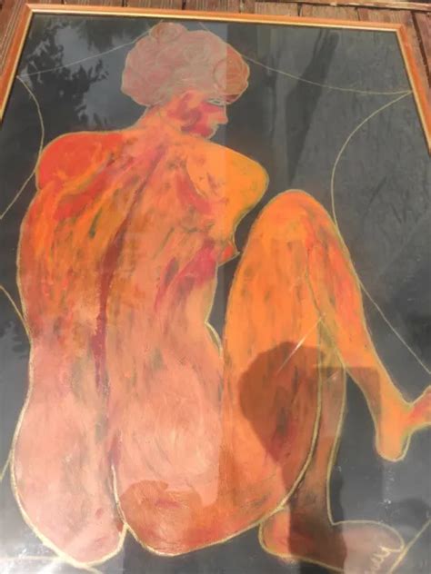 Peinture Scene De Genre Femme Nue Grand Tableau Personnage Painting Naked Woman Eur