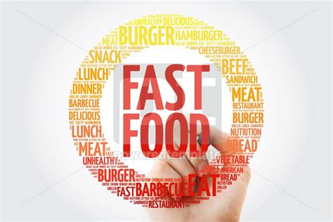 FAST FOOD word cloud with marker concept background Stock Photo 66330