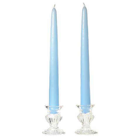 6 Inch Light Blue Taper Candles Unscented Short