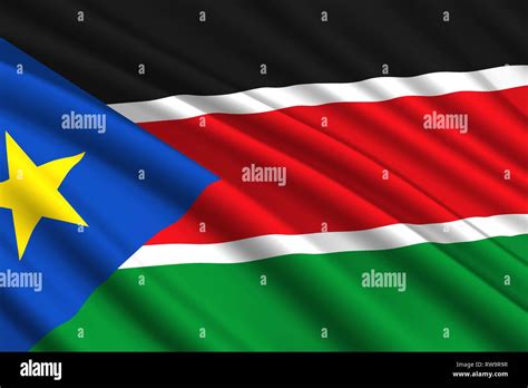 ondeando la bandera de sudán del sur ilustración vectorial imagen vector de stock alamy