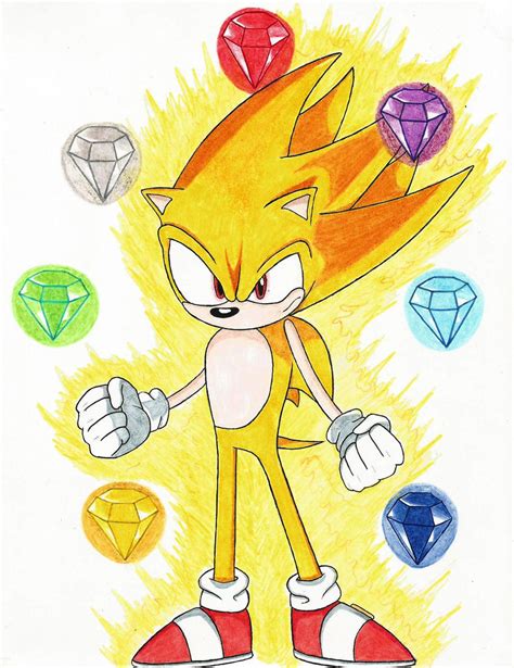 Super Sonic The 7 Chaos Emeralds By Allissei On Deviantart