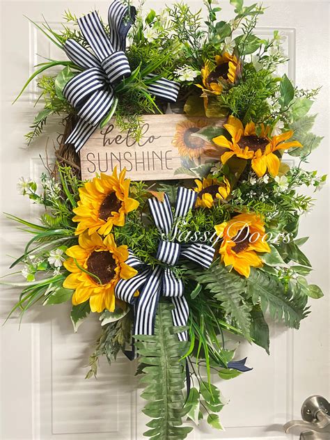 Summer Sunflower Wreath Housewarming T Summer Wreath Sunflower