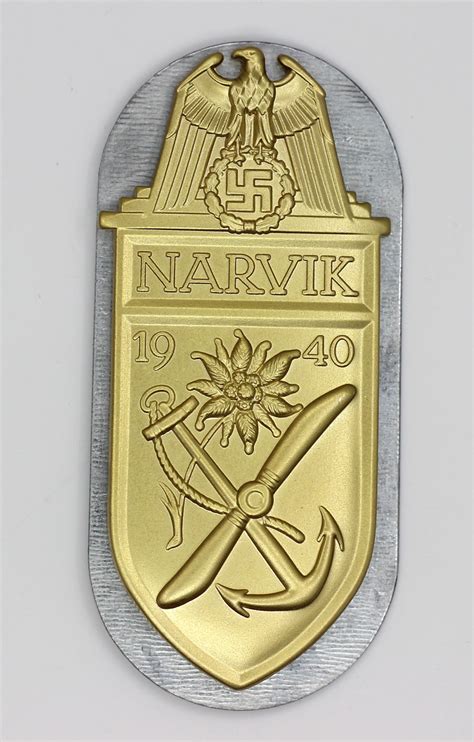 High Quality Narvik Shield In Gold Reproduction For Sale