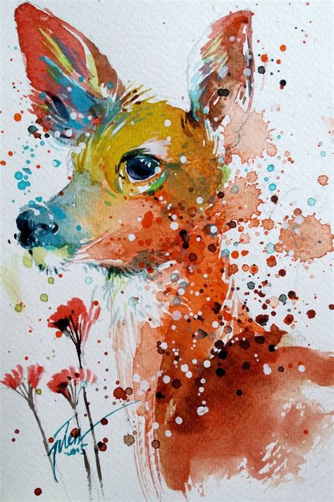 Colorful Splashed Watercolor Animals Paintings | Watercolor art lessons