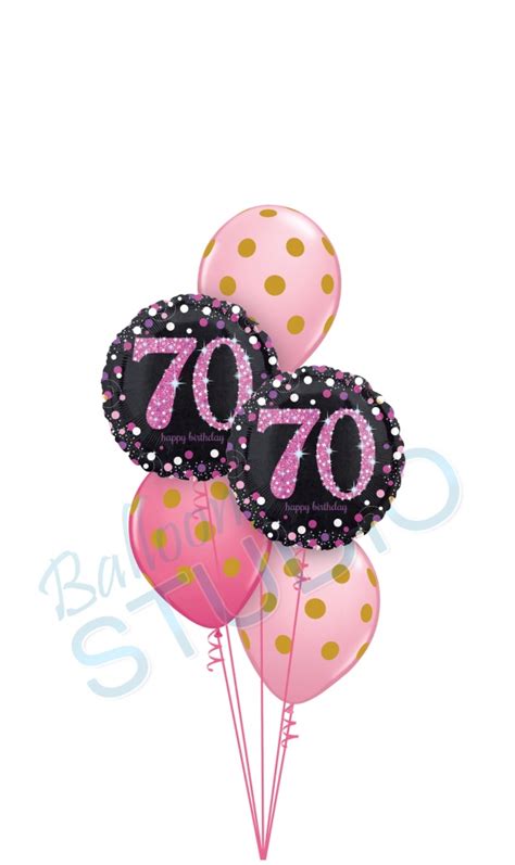70th Pink Birthday Bouquet Balloons Vancouver Jc Balloon Studio