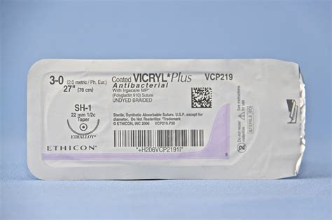 Ethicon Suture Vcp219h 3 0 Vicryl Plus Antibacterial Undyed 27 Sh