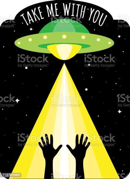 Take Me With You Alien Ufo Illustration Stock Illustration Download