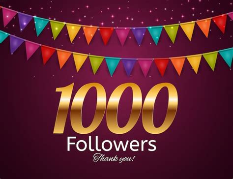 Premium Vector 1000 Followers Thank You Background