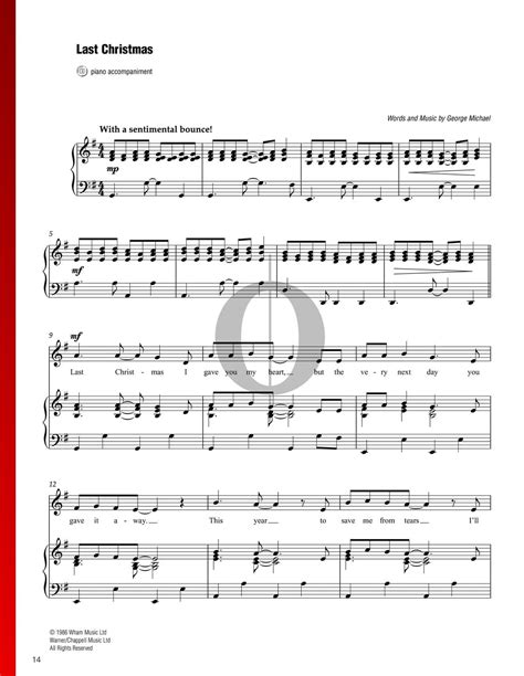 Our mixed ensemble christmas pieces are designed for various combinations of instruments. Last Christmas by Wham! - Piano Sheet Music Difficulty Level 45/100 | Klaviernoten, Klavier, Note