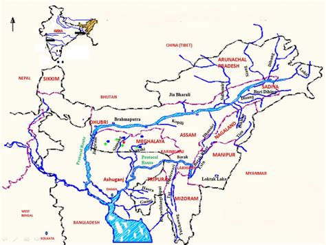 Brahmaputra River System Map