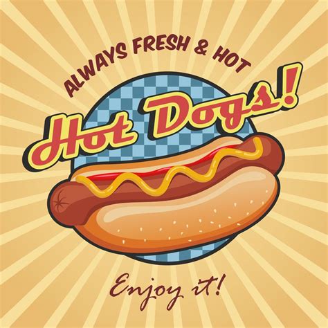 American Hot Dog Poster Template 435702 Vector Art At Vecteezy