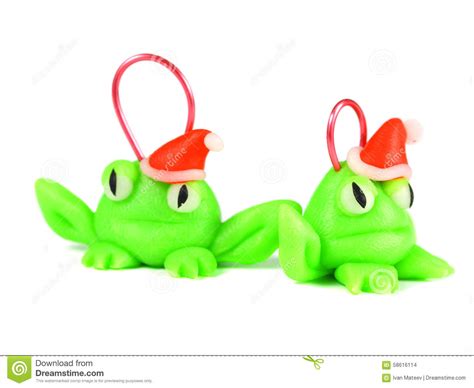 Frogs With Santa Hat Stock Photo Image Of Clay Cute 58616114