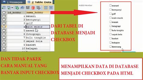 Cara Menampilkan Data Dari Database Ke Checkbox Dengan Foreach Youtube