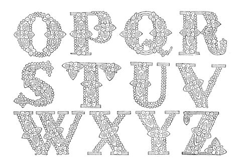 Antique Victorian Font Collage Sheet Flower Design Letters Images