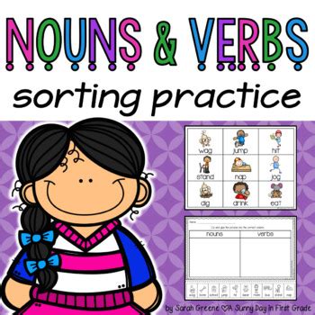 A verb is the part of a sentence that tells us what the subject performs. Noun & Verb Sort by A Sunny Day in First Grade | TpT