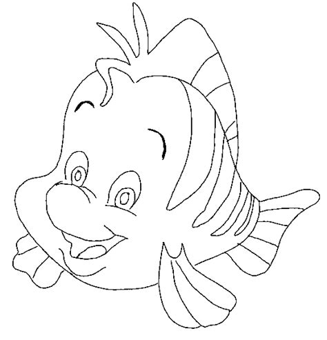Litle Mermaid Flounder Fish Animal Coloring