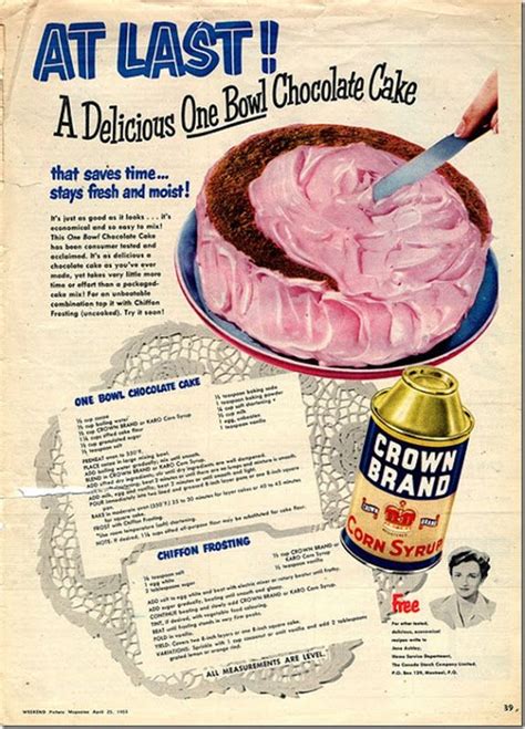1950s Baking Recipe Poster Vintage Recipes Vintage Baking Retro Recipes
