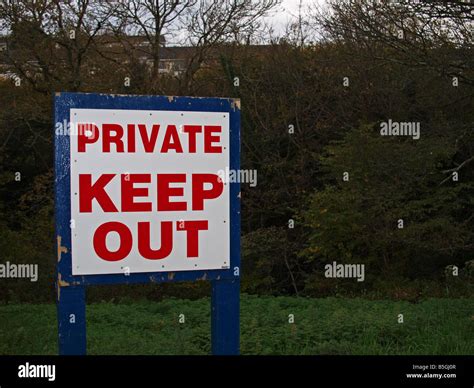 A Private Keep Out Sign On Land In Cheshireengland Stock Photo Alamy