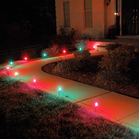 Lumabase Red And Green Pathway Lights 10 Count 61110 The Home Depot