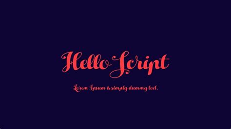 Hello Script Font Download Free For Desktop And Webfont