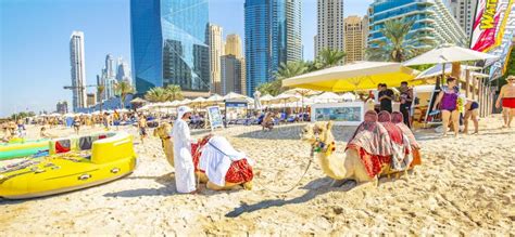 Marina Beach And Dubai City Skyline Uae Editorial Stock Image Image