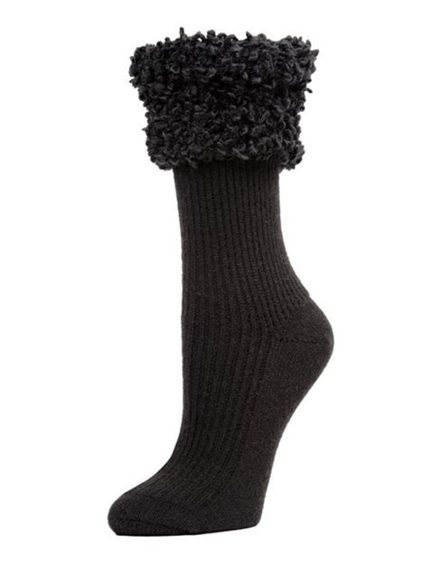 Buy Memoi Elegant Rib Fancy Cuffed Womens Crew Socks Online Topofstyle