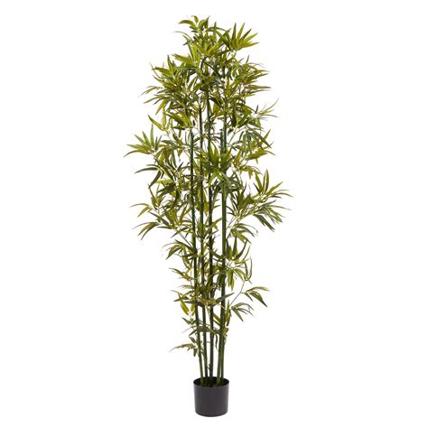 Buy Pure Garden Artificial Bamboo Tall Faux Potted Indoor Floor Plant