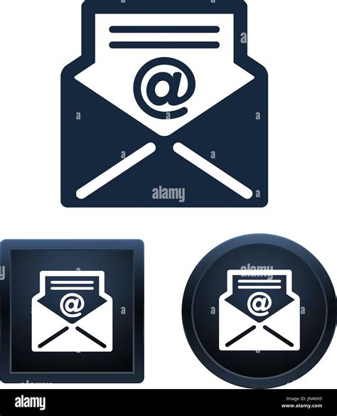 Simple And Button Shape E Mail Icons On White Background For Your