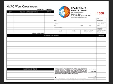 The template features multiple text boxes and tables of varied sizes and a beautiful colorful illustration in one corner with your company name at the top in bold , the invoice template for hvac work consists of separate text boxes or tables in red and pink to include. Hvac Work Orders Pdf Templates - Hvac Invoice Template 7 Free Word Excel Pdf Format Download ...