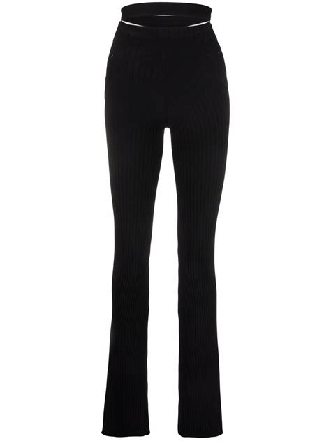 AndreĀdamo Ribbed Knit Bootcut Trousers Farfetch